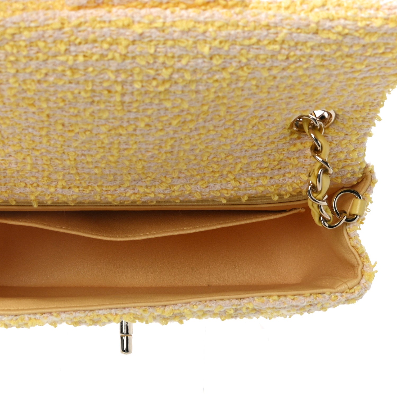 Chanel Tweed Quilted Mini Rectangular Flap Yellow Pink 5 of 11