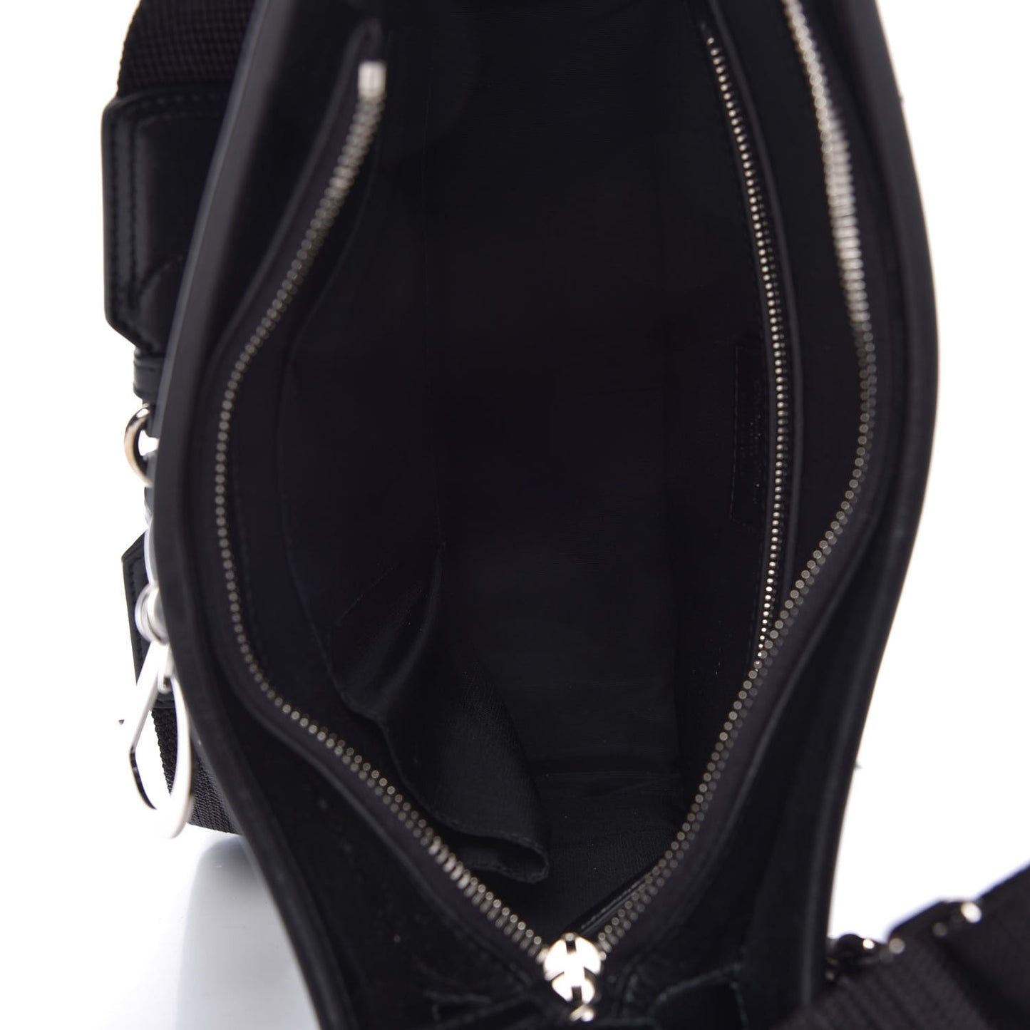 Coated Canvas Cannage Crossbody Bag Black