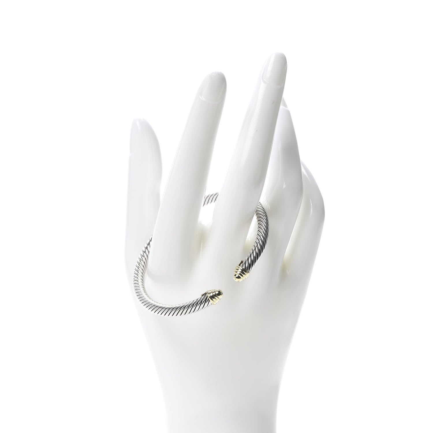 David Yurman Sterling Silver 14K Yellow Gold 5mm Cable Classics Bracelet 2 of 4