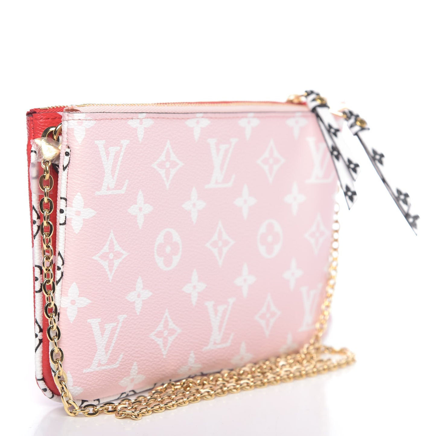 Monogram Giant Double Zip Pochette Rouge