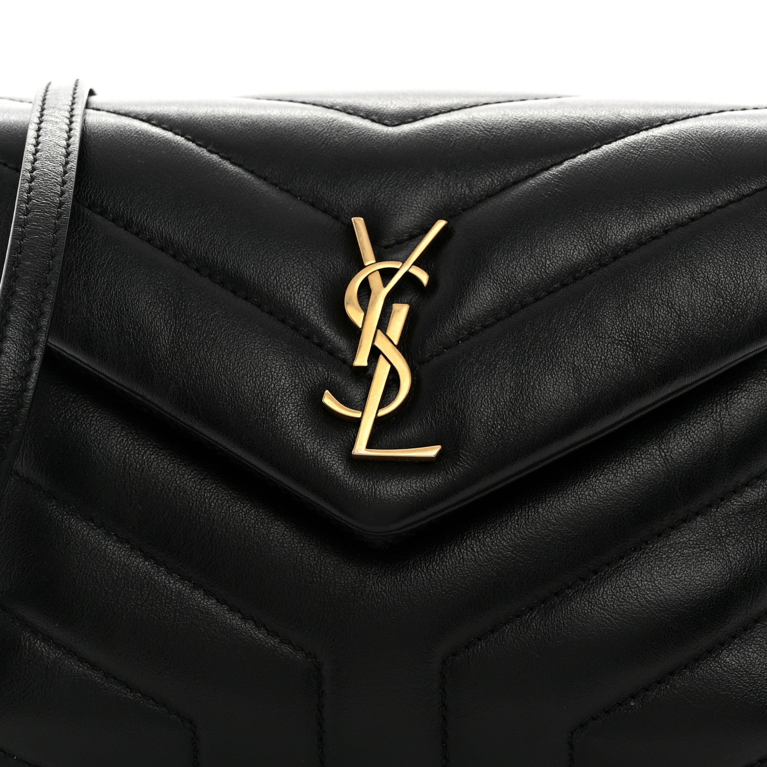 Saint Laurent Calfskin Y Quilted Monogram Toy Loulou Crossbody Bag Black 8 of 10