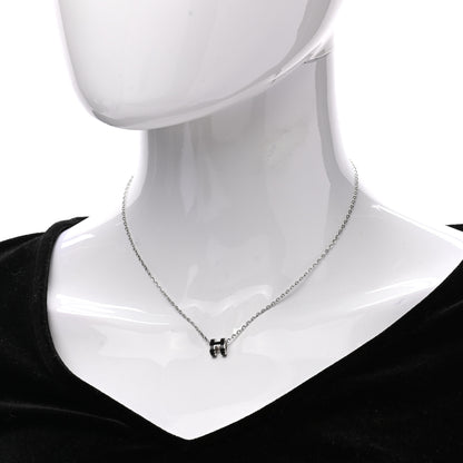 Hermes Lacquered Palladium Mini Pop H Pendant Necklace Black 2 of 7
