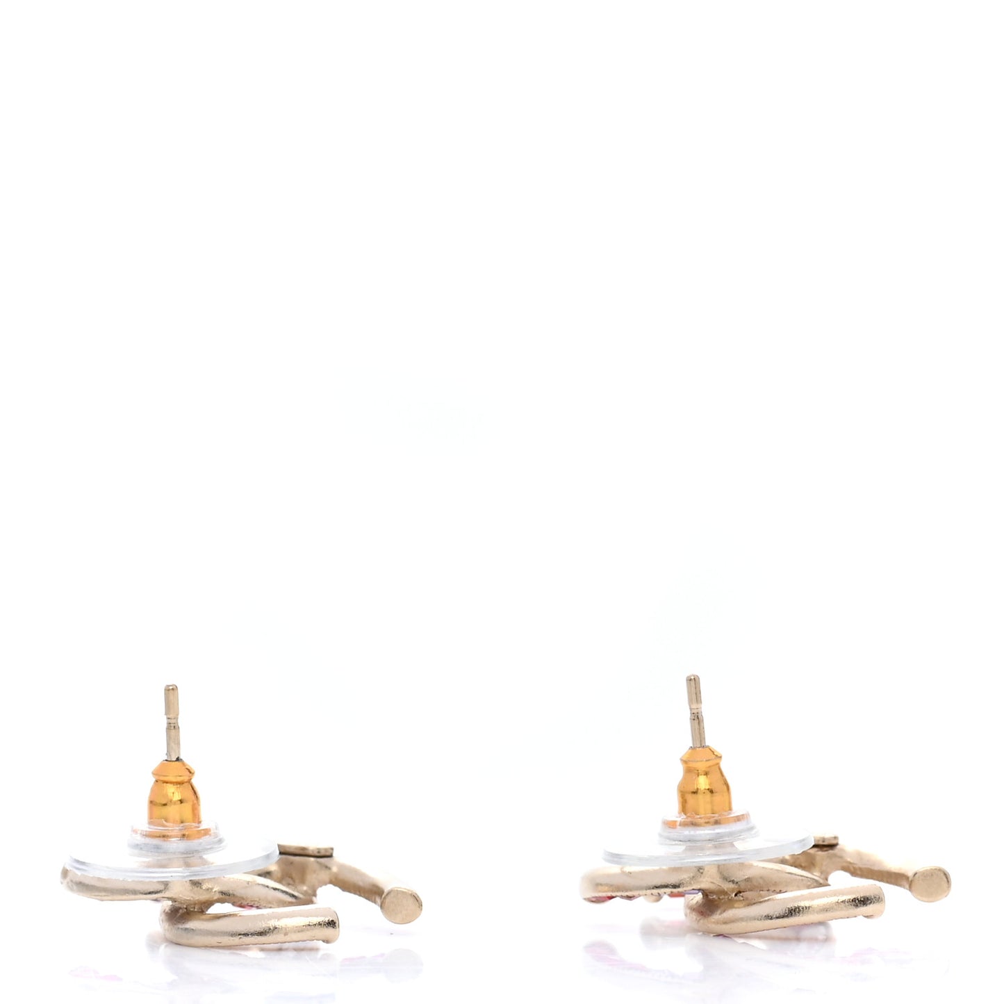 Crystal Baguette CC Earrings Gold Multicolor