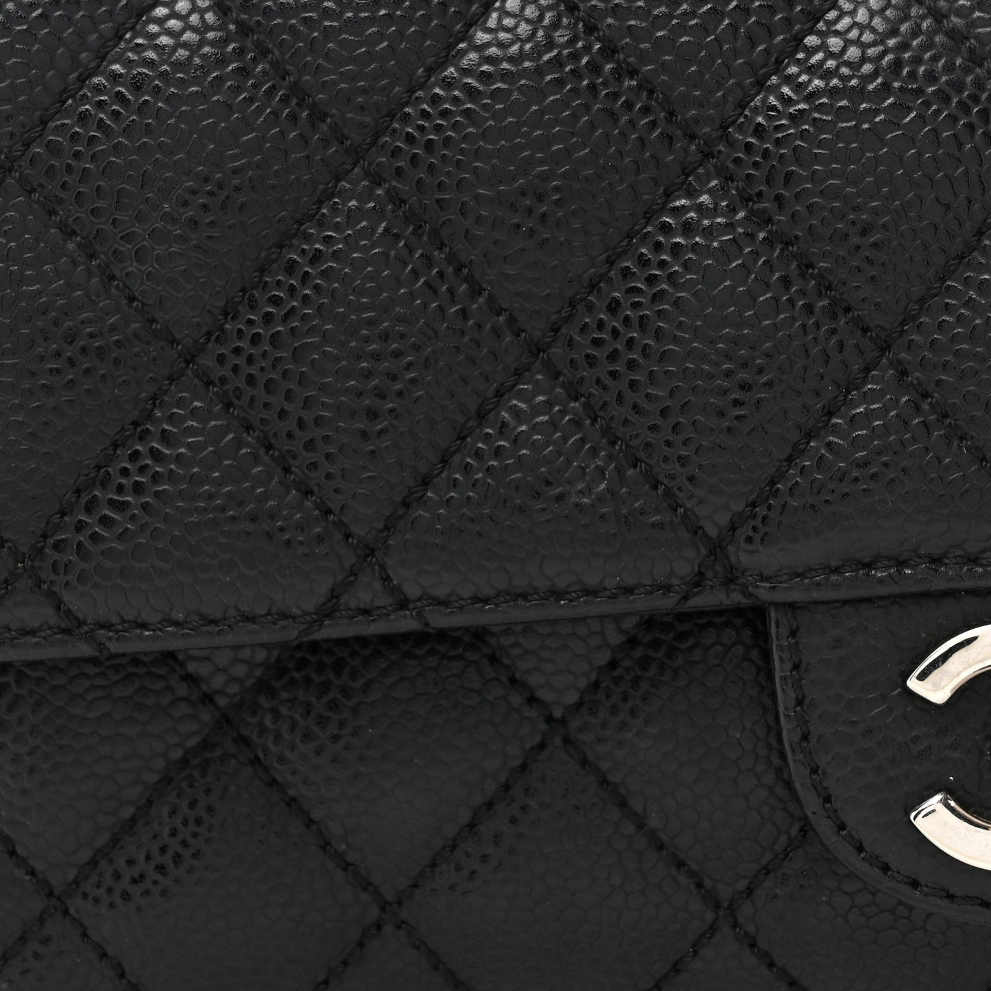 Caviar Quilted East West Flap Black