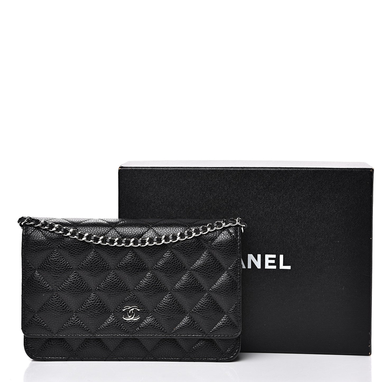Caviar Quilted Wallet On Chain WOC Black