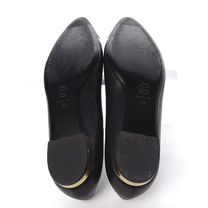 Chanel Lambskin CC Ballerina Flats 39 Black Beige 8 of 15