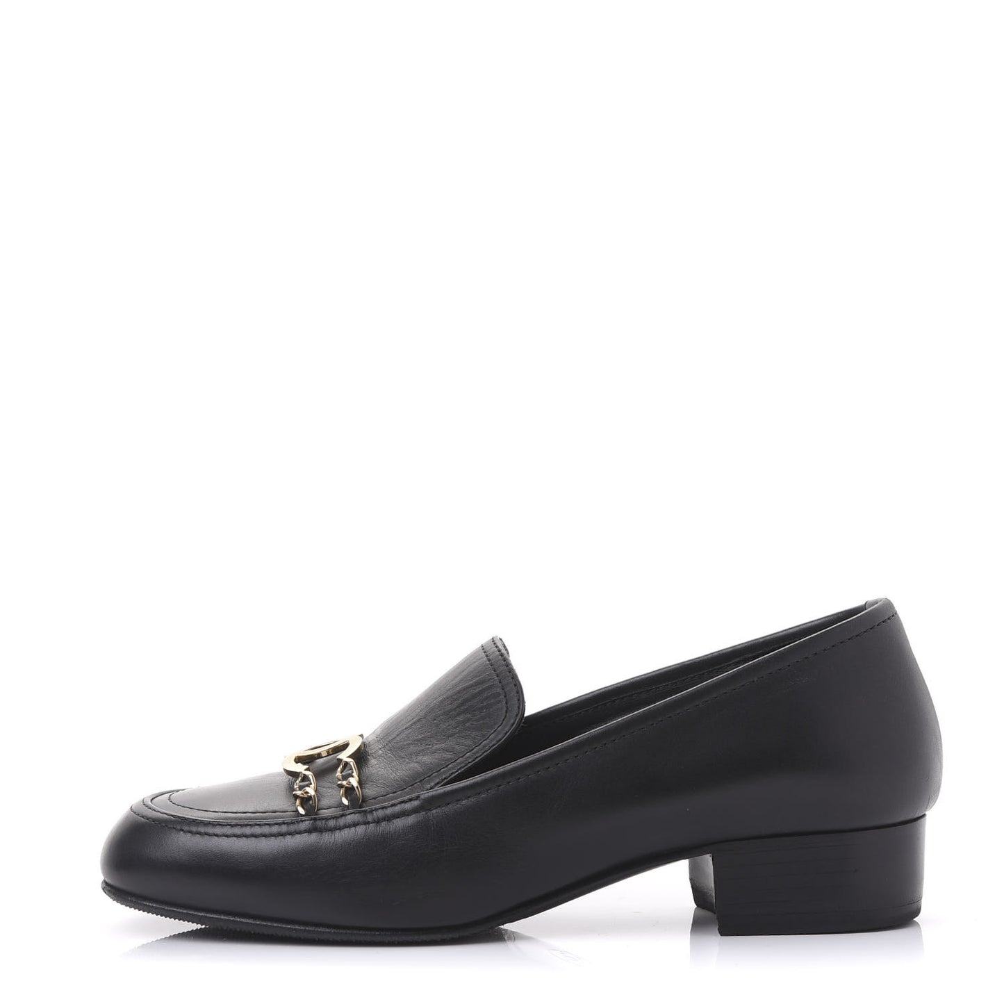 Calfskin CC Mocassin Loafers 38.5 Black