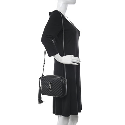 Saint Laurent Calfskin Matelasse Monogram Lou Camera Bag Black 2 of 11