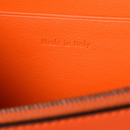 Celine Smooth Lambskin Frame Evening Chain Clutch Steel Orange Flamingo 5 of 7