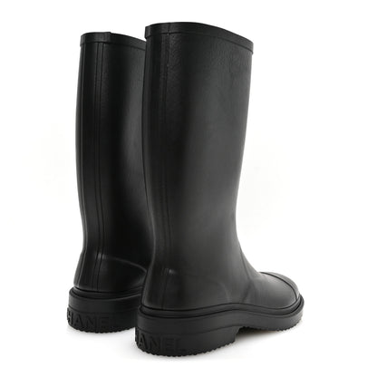 Chanel Caoutchouk CC High Boots 39 Black 5 of 9