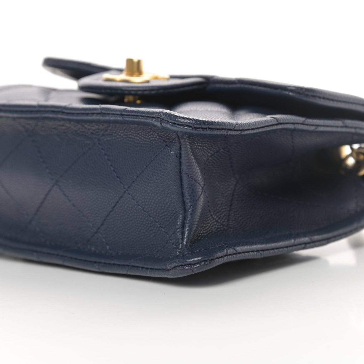 Caviar Quilted Mini Sweet Classic Flap Navy Blue