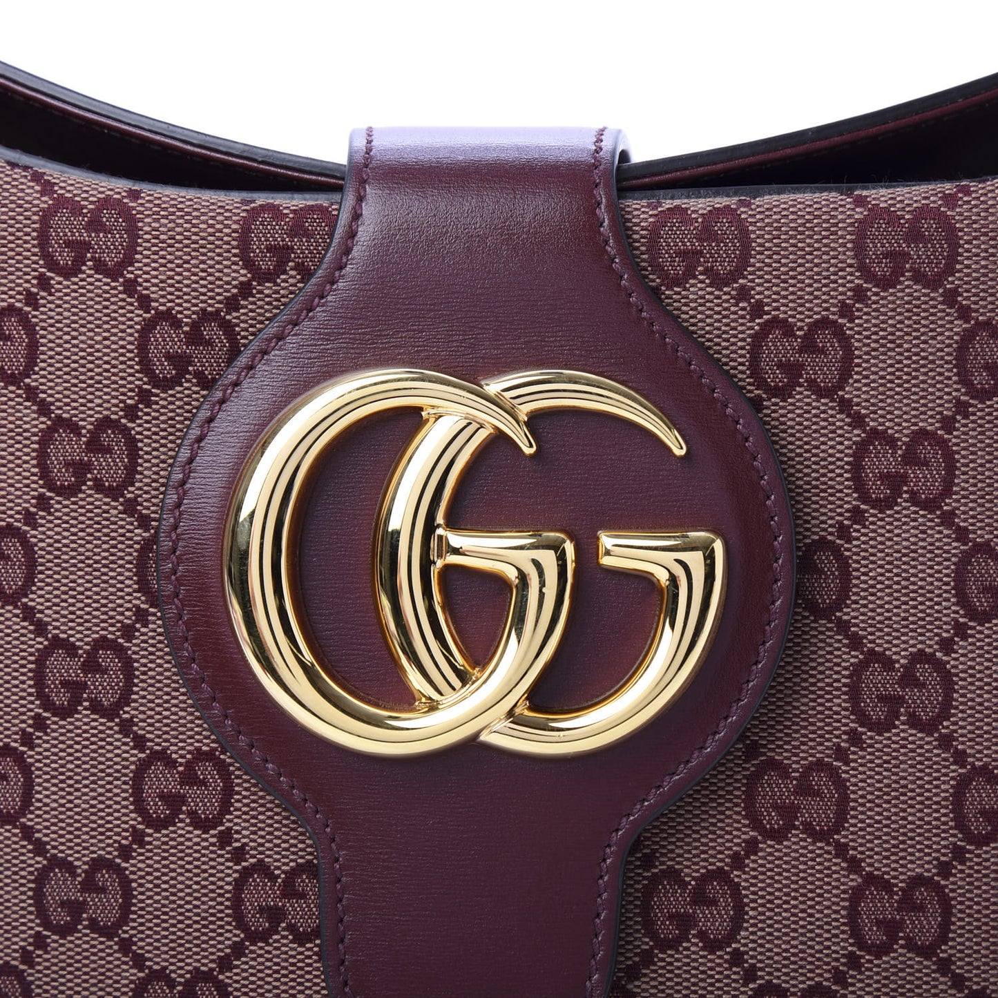 GG Monogram Calfskin Medium Arli Shoulder Bag Sahara Rubino Chardonnay