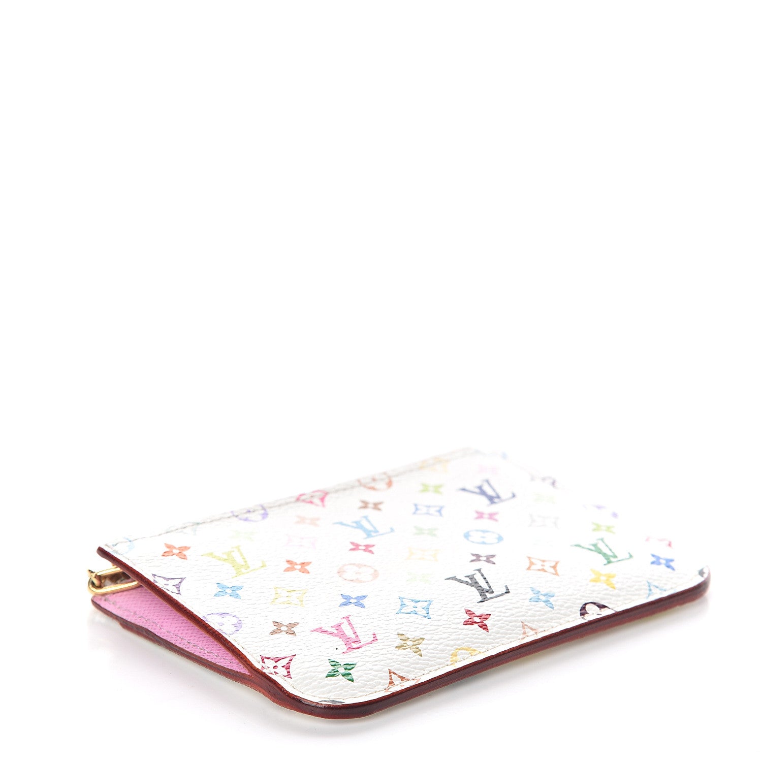Louis Vuitton Monogram Multicolor Key Pouch White Litchi 3 of 5