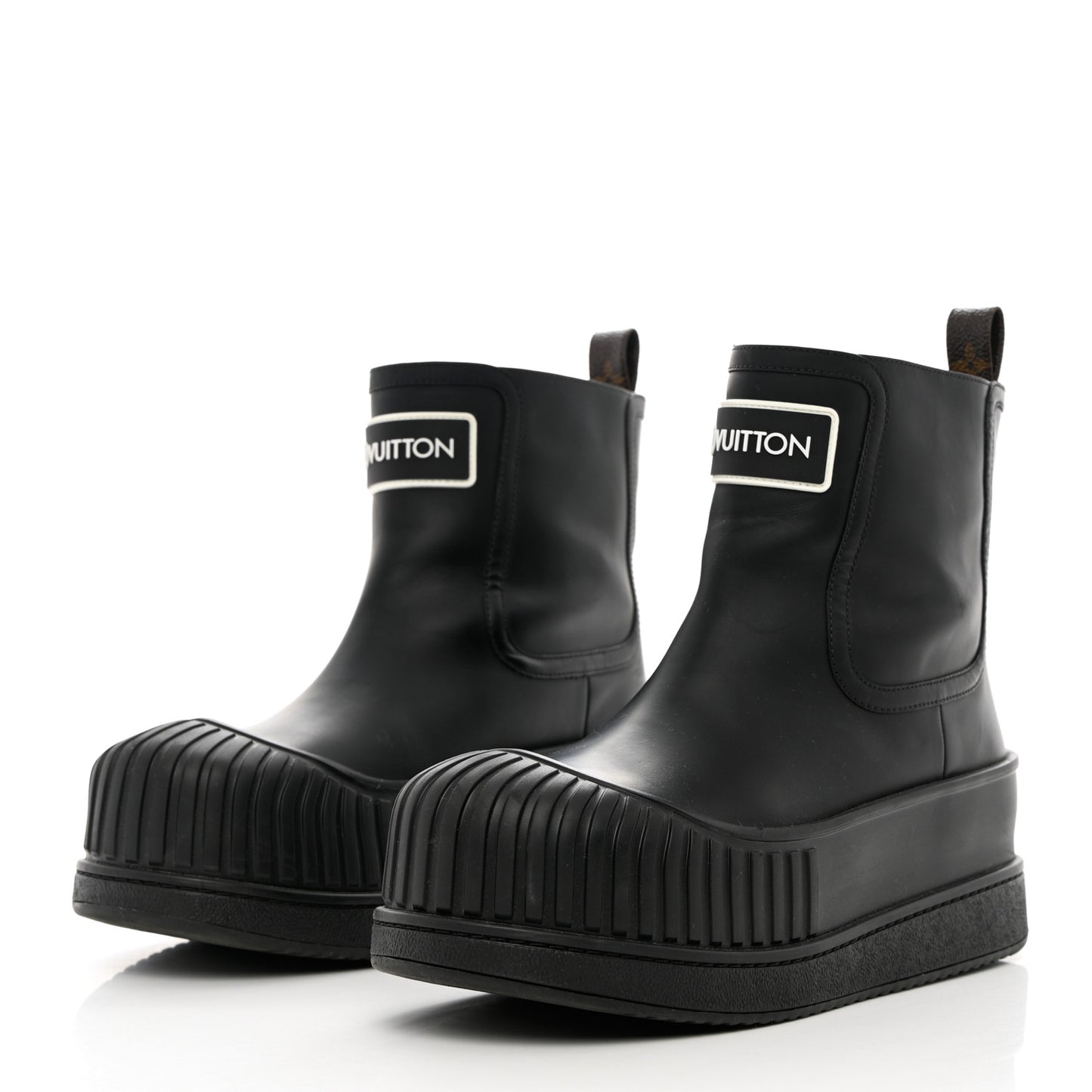 Calfskin Polar Flat Ankle Boots 39 Black
