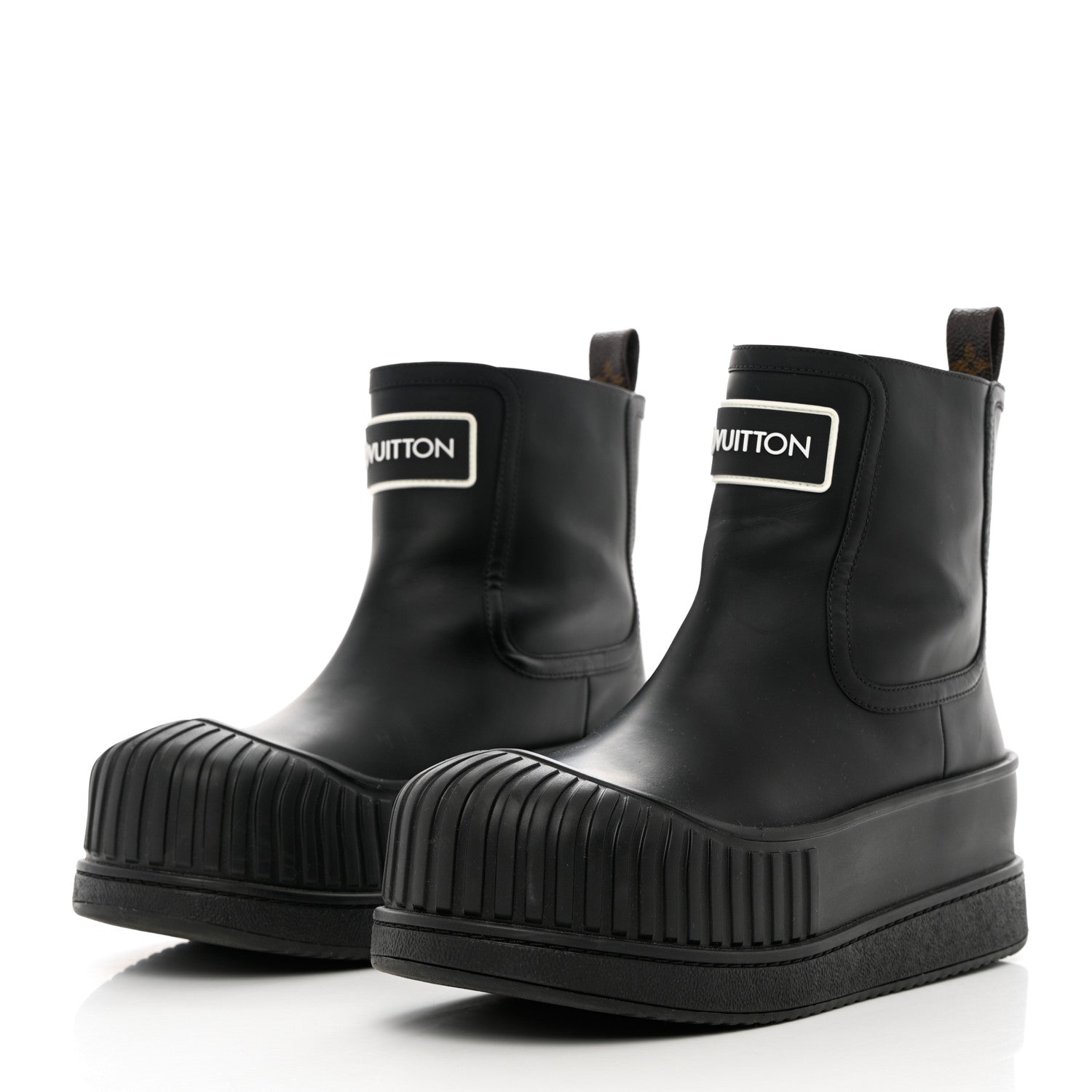 Louis Vuitton Calfskin Polar Flat Ankle Boots 39 Black 3 of 12