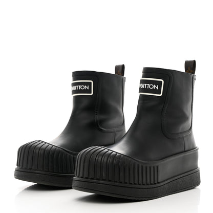 Louis Vuitton Calfskin Polar Flat Ankle Boots 39 Black 3 of 12