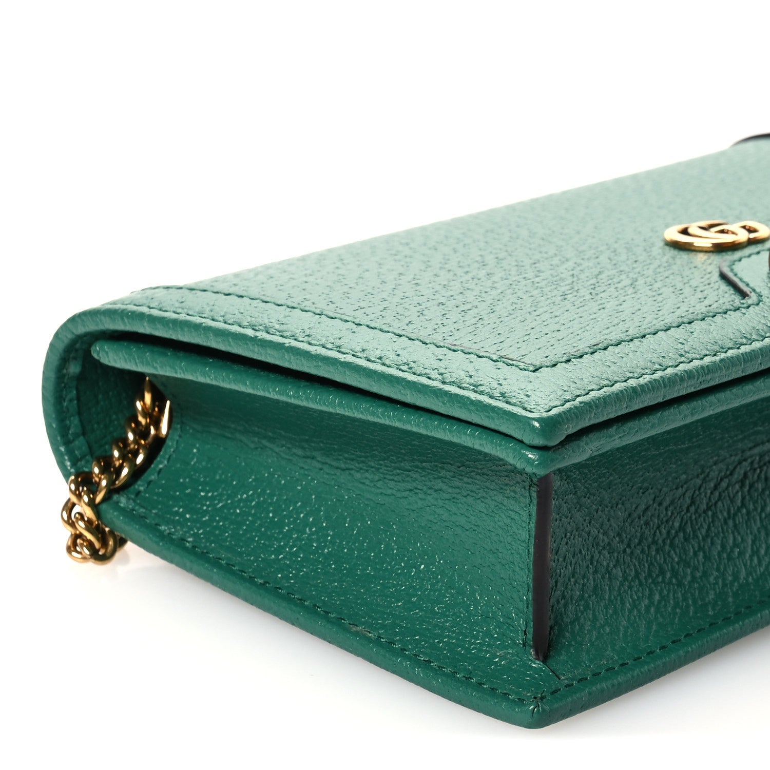 Gucci Textured Dollar Calfskin Mini Diana Chain Bag Emerald 9 of 11