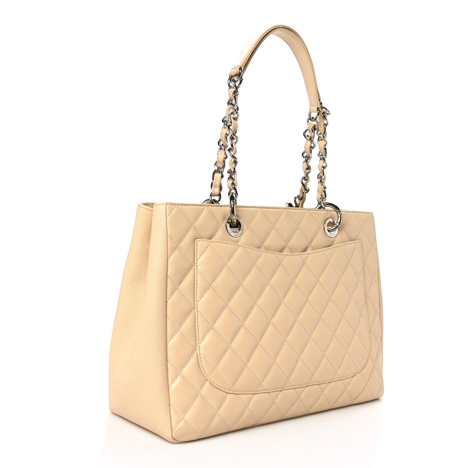 Chanel Caviar Quilted Grand Shopping Tote GST Beige Clair 3 of 9