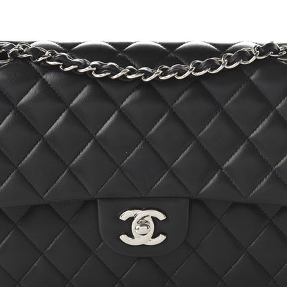 Chanel Lambskin Quilted Medium Double Flap Black 10 of 12