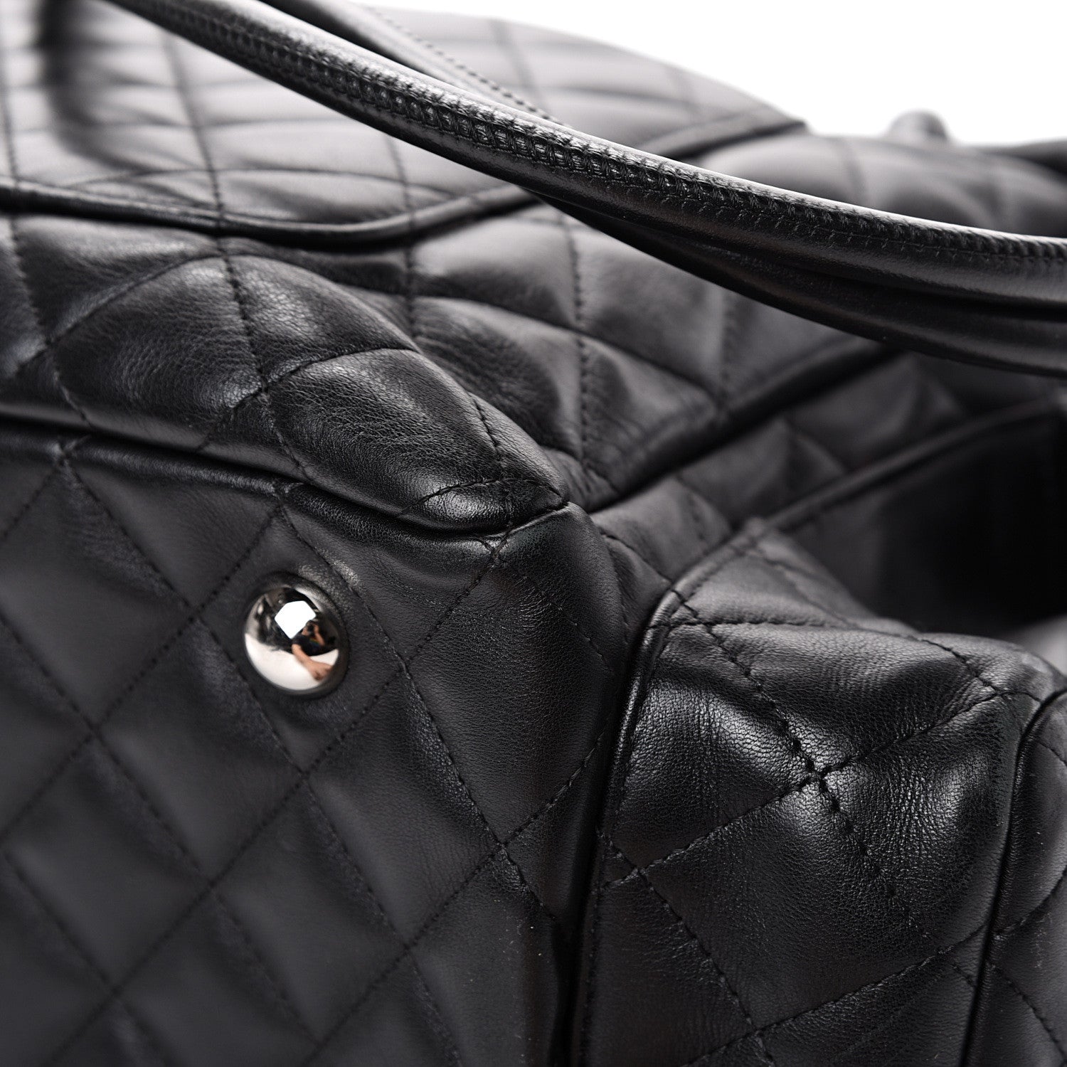 Chanel Calfskin Quilted Large Cambon Multipocket Reporter Black White 10 of 15
