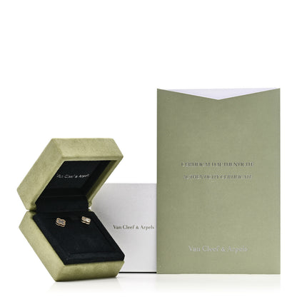 Van Cleef & Arpels 18K Yellow Gold Mother of Pearl Sweet Alhambra Earrings 5 of 5