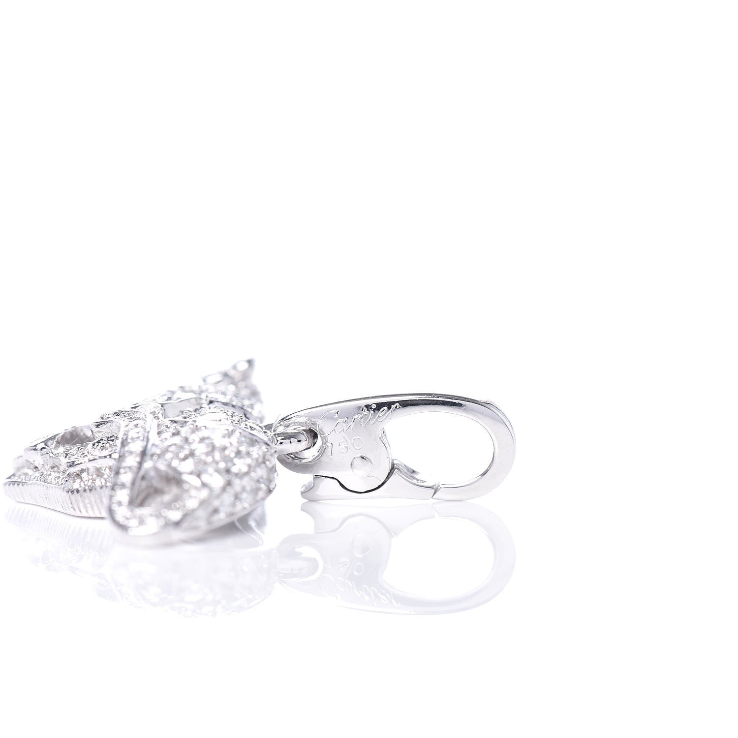 Cartier 18K White Gold Diamond Panthère Pendant 3 of 6