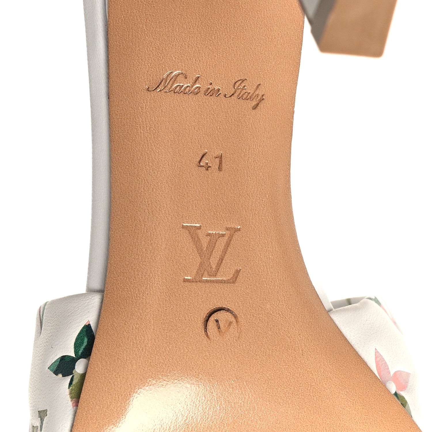 Louis Vuitton Lambskin Embossed Monogram Watercolor Neo Revival 95mm Mules 41 White Multicolor 7 of 8