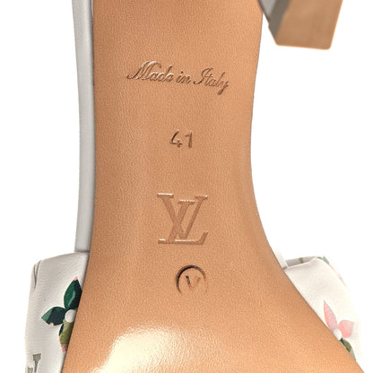 Louis Vuitton Lambskin Embossed Monogram Watercolor Neo Revival 95mm Mules 41 White Multicolor 7 of 8