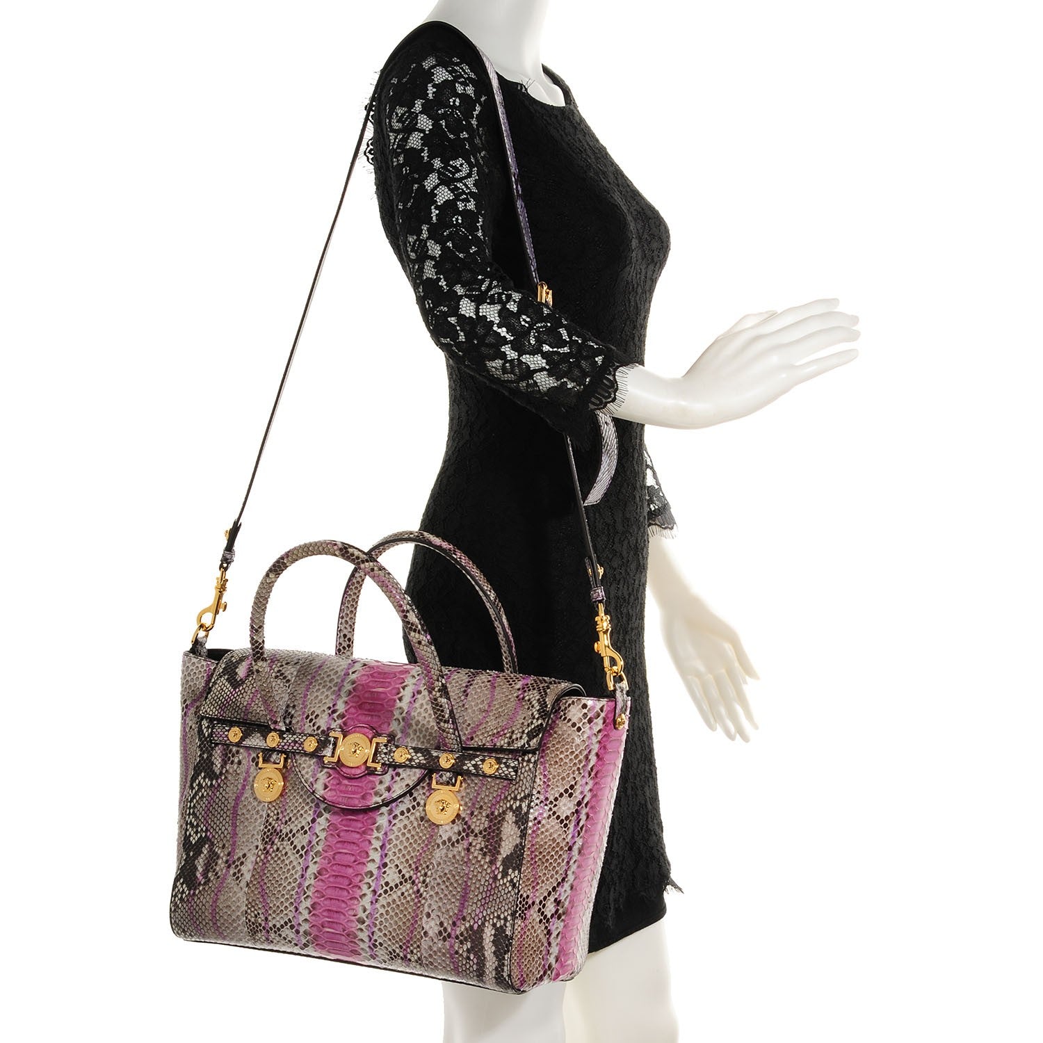Versace Python Embossed Large Day Tote 2 of 7