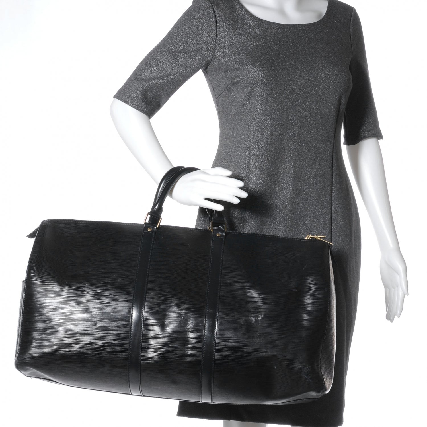 Louis Vuitton Epi Keepall 50 Black 2 of 10