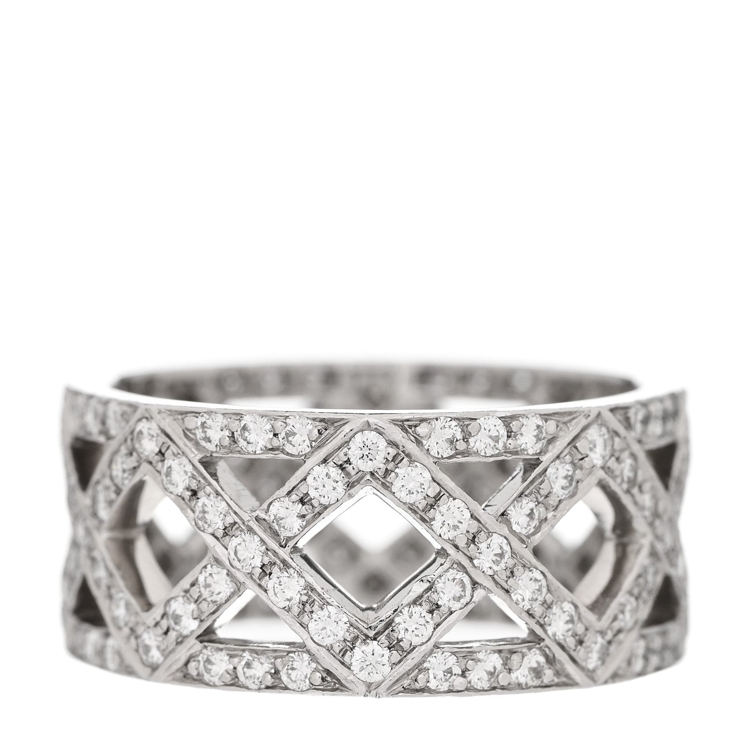 Tiffany Platinum Diamond Braided Wide Band Ring 49 4.75 3 of 4