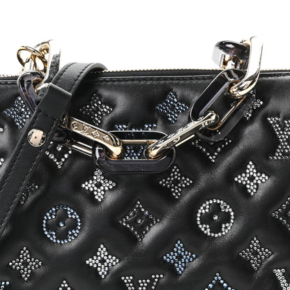 Louis Vuitton Lambskin Swarovski Crystal Embossed Monogram Coussin BB Black 7 of 9