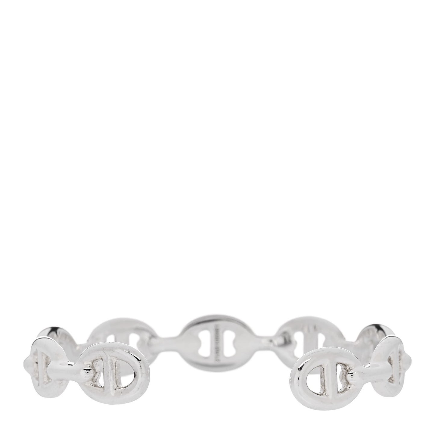 Sterling Silver MM Chaine d'Ancre Enchainee Cuff Bracelet ST