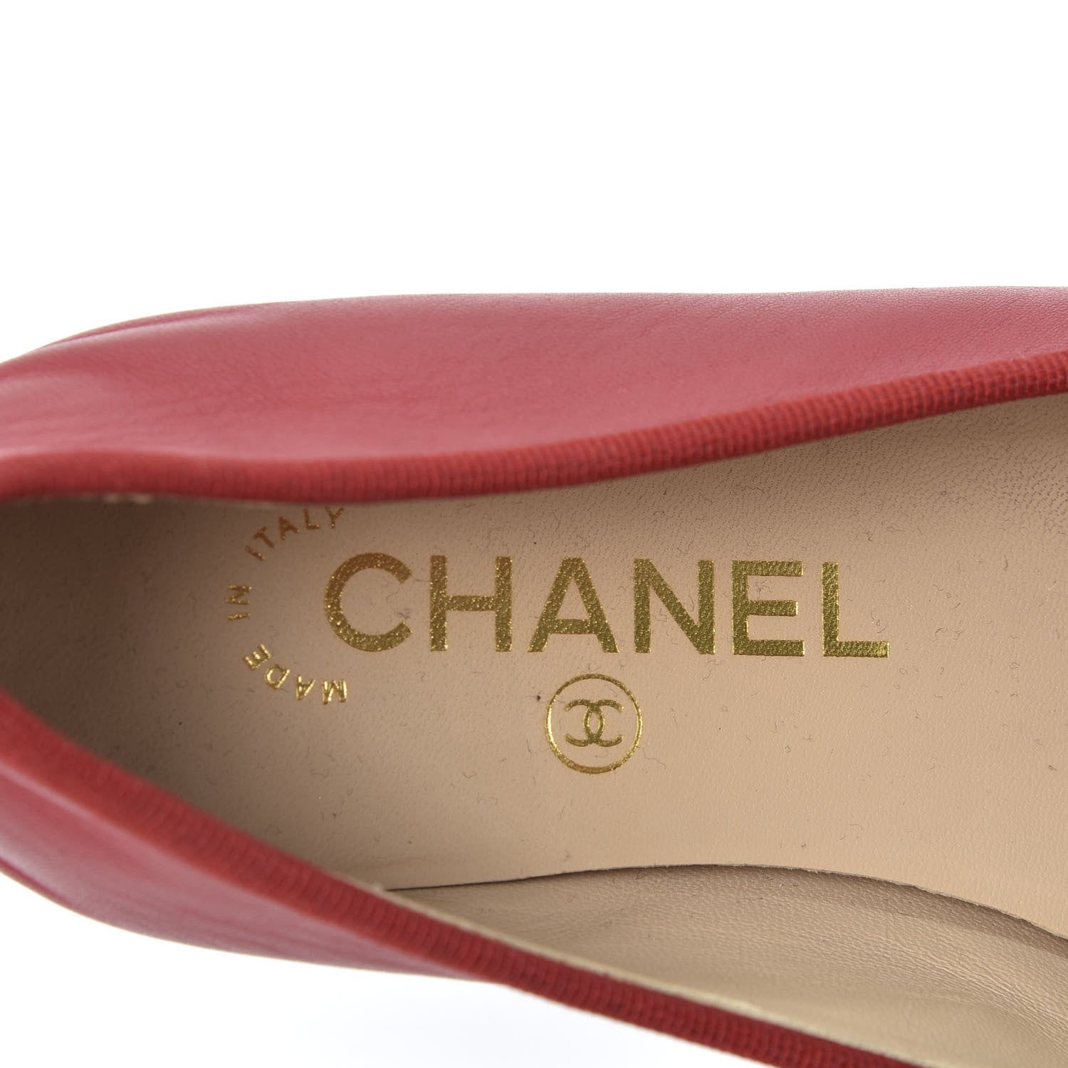 Chanel Lambskin Cap Toe Ballerina Flats 36 Red 9 of 12
