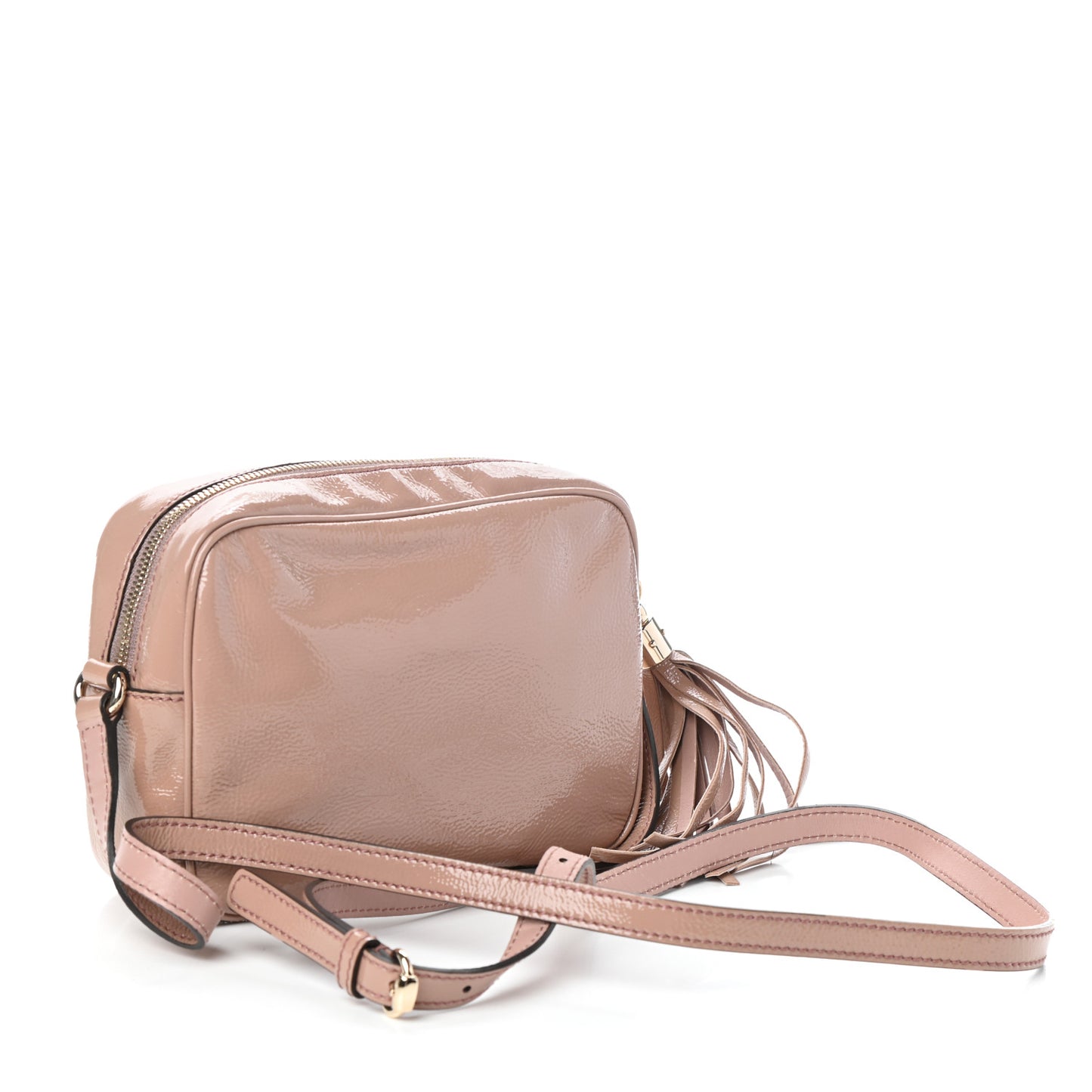 Vernice Naplack Small Soho Disco Bag Dark Cipria