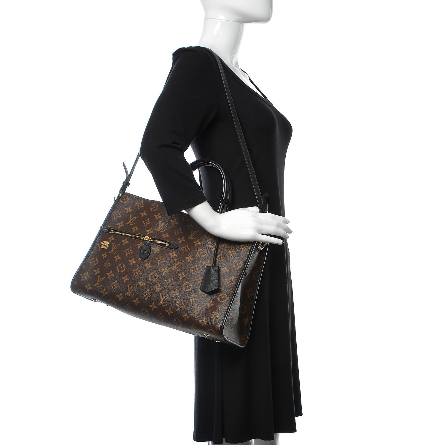 Louis Vuitton Monogram Popincourt MM Black 2 of 9