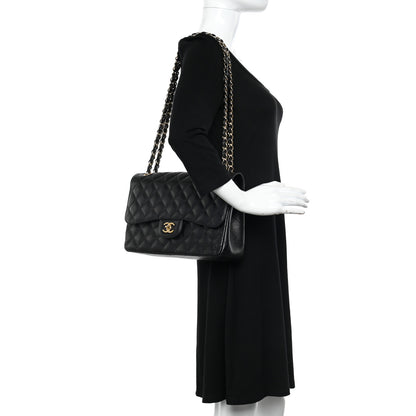 Chanel Caviar Quilted Jumbo Double Flap Black 3 of 10