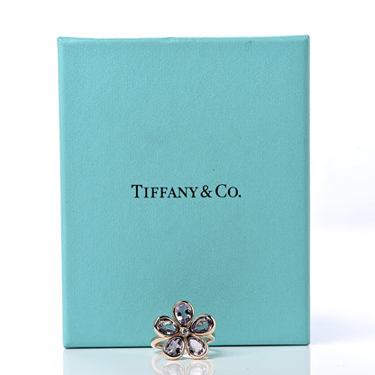 Tiffany 18K Rose Gold Amethyst Diamond Sparklers Flower Ring 52 6 7 of 7