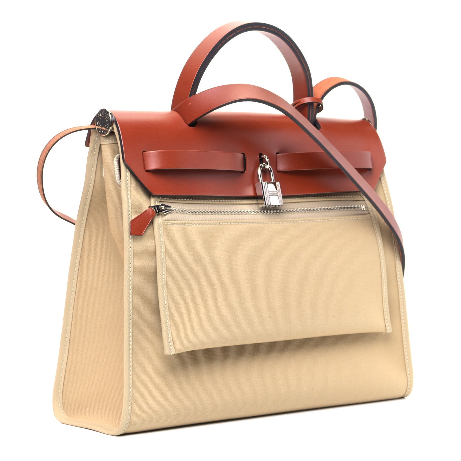 Hermes Vache Hunter Toile Herbag Zip 31 PM Trench Cuivre 2 of 5