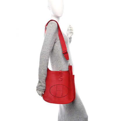 Hermes Taurillon Clemence Evelyne III GM Rouge Casaque 3 of 10