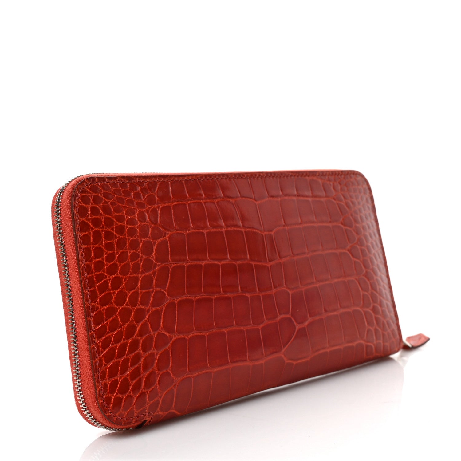 Hermes Shiny Alligator Azap Wallet Rouge De Coeur 3 of 6
