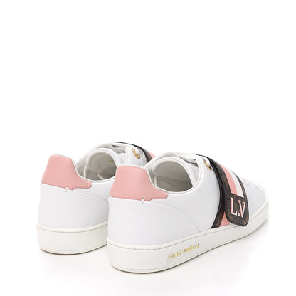 Louis Vuitton Calfskin Monogram Striped Frontrow Sneakers 39 White 4 of 11