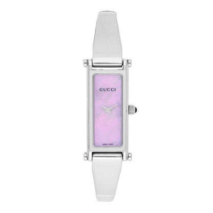 Gucci Stainless Steel Pink Mother of Pearl 12mm 1500L Horsebit Quartz Watch 1 of 4
