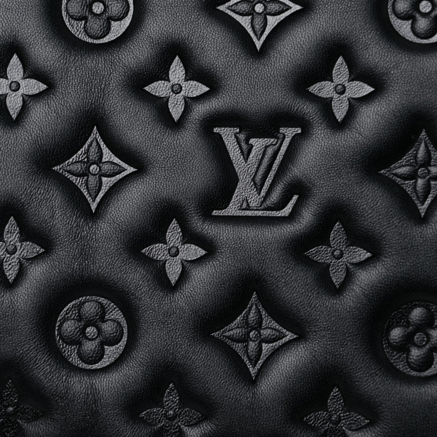 Lambskin Embossed Monogram Coussin MM Black