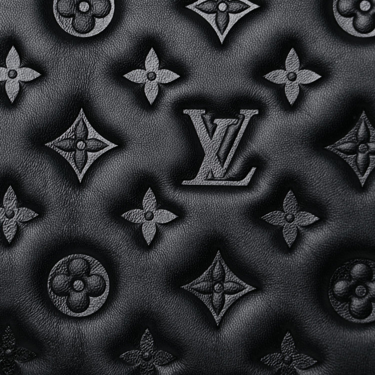 Louis Vuitton Lambskin Embossed Monogram Coussin MM Black 10 of 11