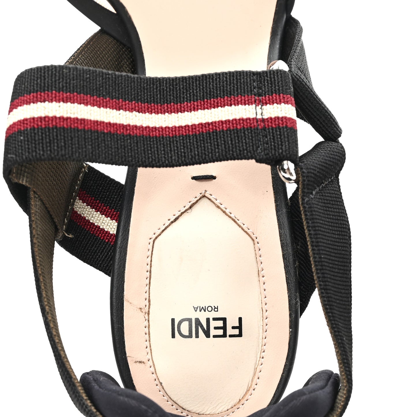 Technical Mesh FF Colibri 85mm Slingback Pumps 40 Tobacco Moro Bordeaux Black Militare