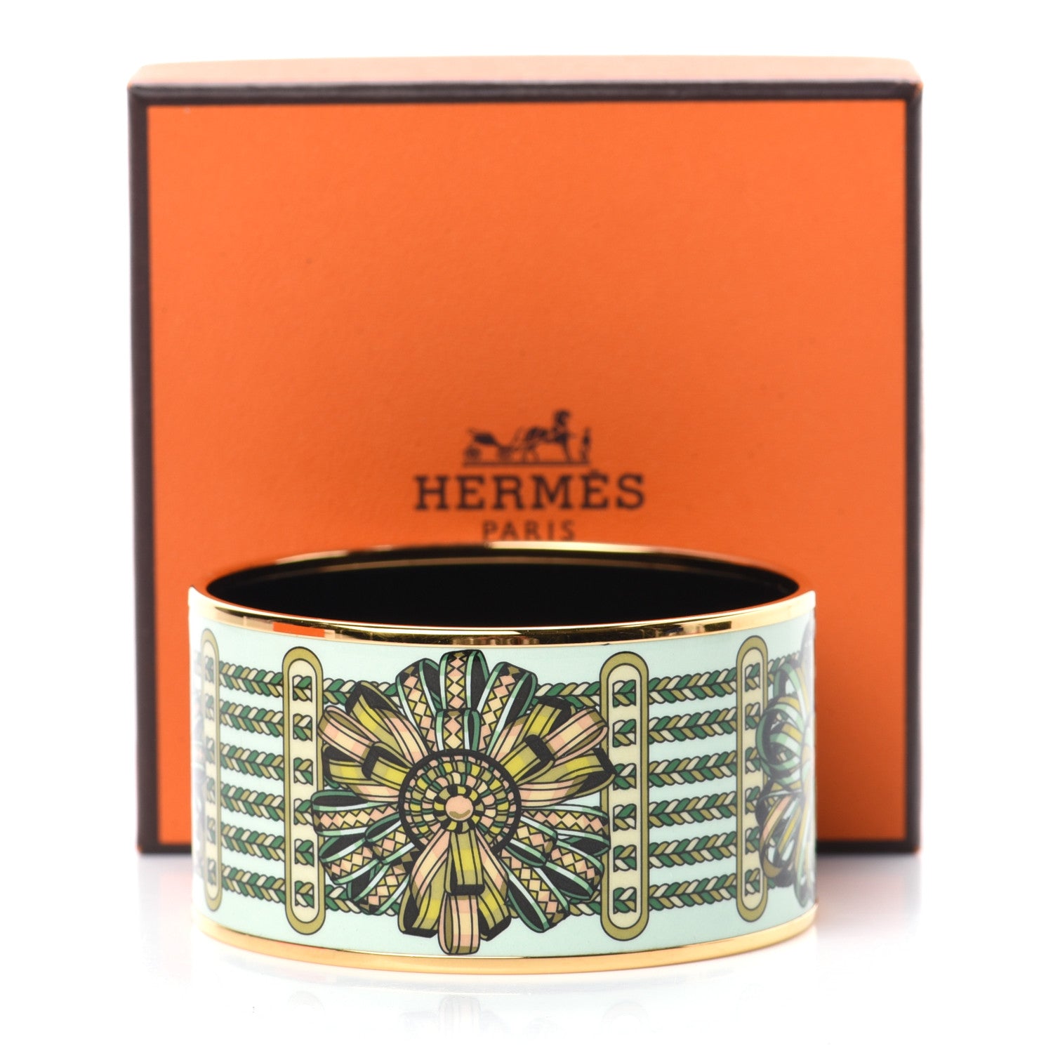 Hermes Enamel Printed Rubans de Cheval Extra Wide Bracelet 65 6 of 6