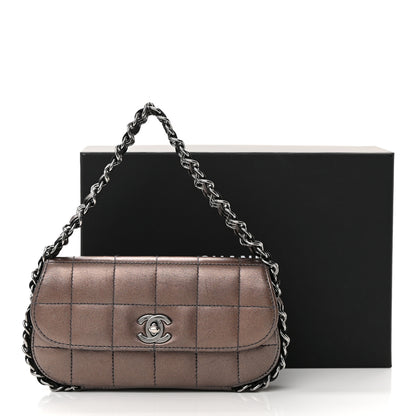 Chanel Metallic Lambskin Quilted Chocolate Bar 3 Chain Flap Bronze 16 of 16
