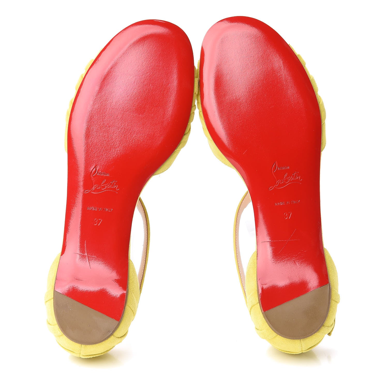 Christian Louboutin Veau Velours Braided Jazzy Doll T-Strap Flat Sandals 37 Anis 6 of 9