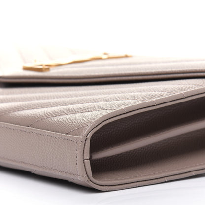 Saint Laurent Grain De Poudre Matelasse Chevron Monogram Chain Wallet Fard 9 of 15